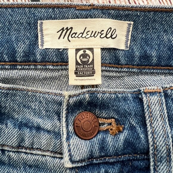 J1-- MADEWELL blue women' cut hem stretch casual perfect vintage jeans 24 - Picture 10 of 10